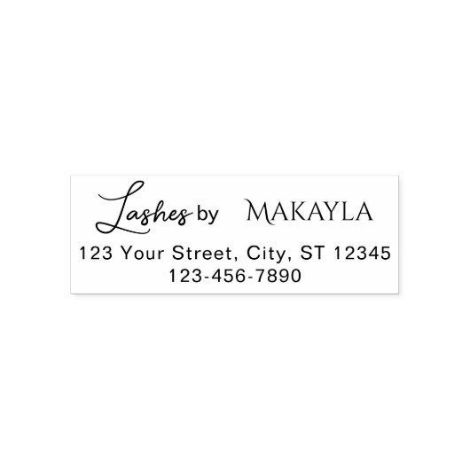 Lashes Studio Name Return Address Phone Permastempel (Design)