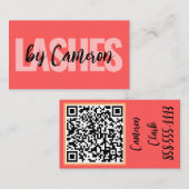 LASHES Stylist Salon Beruflich Pink Visitenkarte (Vorne/Hinten)