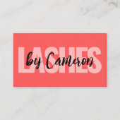 LASHES Stylist Salon Beruflich Pink Visitenkarte (Vorderseite)