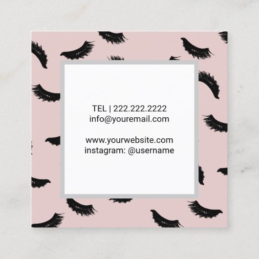 Lashes & sukzessive quadratische visitenkarte (Rückseite)