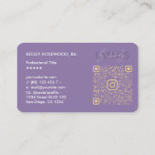 Lashes Tech Makeup Artist Dusty Lila IG QR Visitenkarte (Rückseite)