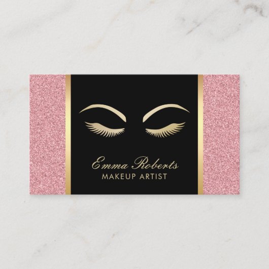 Lashes & tonisierende Rose Visitenkarte (Vorderseite)