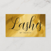 Lashes Typografie Gold Pinselstrich Business Card Visitenkarte (Vorderseite)