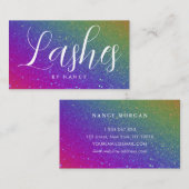 Lashes Typografie Rainbow Glitzer Visitenkarte (Vorne/Hinten)