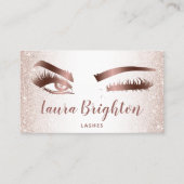 Lashes und braun Makeup Rose Gold Glitzer Wink Eye Visitenkarte (Vorderseite)