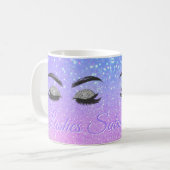 Lashes und braunes Studio funkeln Glitzer ombre Kaffeetasse (Vorderseite Links)