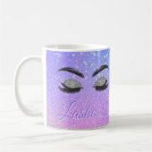 Lashes und braunes Studio funkeln Glitzer ombre Kaffeetasse (Links)