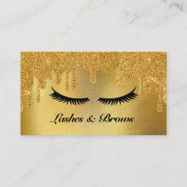 Lashes und Brows Elegantes Script Gold Makeup Beau Visitenkarte