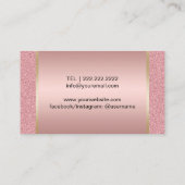 Lashes und Brows Makeup Artist Moderne Rose Gold Visitenkarte (Rückseite)