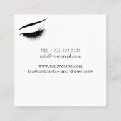 Lashes und Brows Makeup Artist Quadratische Visitenkarte (Rückseite)