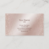 Lashes und Brows Makeup Rose Gold Glitzer Visitenkarte (Rückseite)