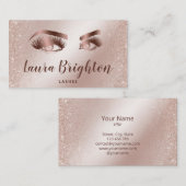 Lashes und Brows Makeup Rose Gold Glitzer Visitenkarte (Vorne/Hinten)