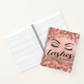 Lashes und Brows Makeup Rose Gold Notizblock (Innenseite)