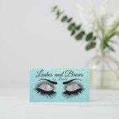 Lashes und Brows - Rauch grau und Aquamariner Glit Visitenkarte (Stehend Vorderseite)