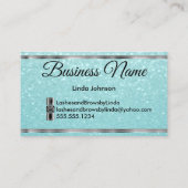 Lashes und Brows - Rauch grau und Aquamariner Glit Visitenkarte (Rückseite)