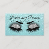 Lashes und Brows - Rauch grau und Aquamariner Glit Visitenkarte (Vorderseite)
