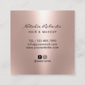 Lashes und ovale Rose Quadratische Visitenkarte (Rückseite)