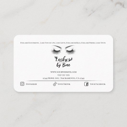 Lashes Visitenkarte (Rückseite)