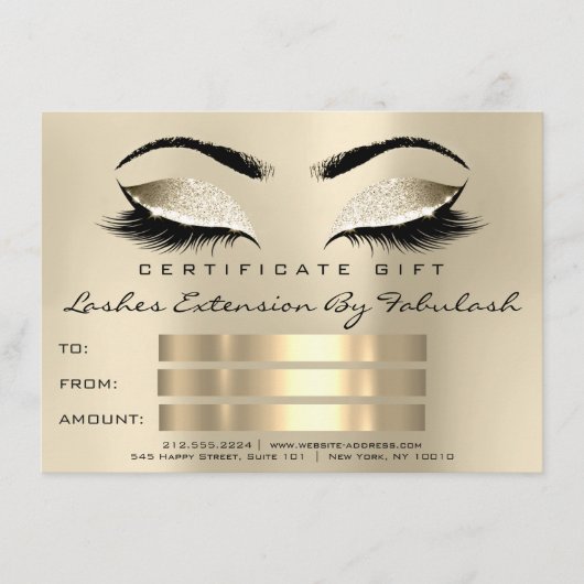 Lashes WELLNESS-CENTER Makeup Certificate Geschenk (Vorderseite)
