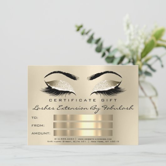 Lashes WELLNESS-CENTER Makeup Certificate Geschenk (Stehend Vorderseite)
