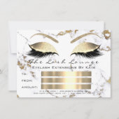 Lashes White Gold Marmor Makeup Certificate Gesche Einladung (Vorderseite)