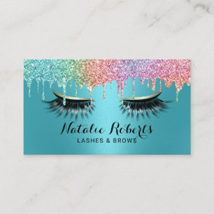 Lashs Makeup Künstler Unicorn Tropfen Türkisfarben Visitenkarte