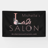 Lashsalon Ihren Namen Blumenkohl Glitzer pink schw Banner (Horizontal)