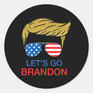 Lass#39;s Go Brandon Chant Funny Biden Political T Runder Aufkleber