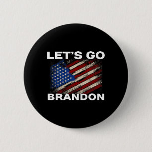 Lass#39;s Go Brandon Flag Joe Biden Donald Trump P Button