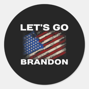 Lass#39;s Go Brandon Flag Joe Biden Donald Trump P Runder Aufkleber