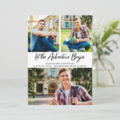 Lass Adventure Begin Foto Abschluss Ankündigung (Stehend Vorderseite)