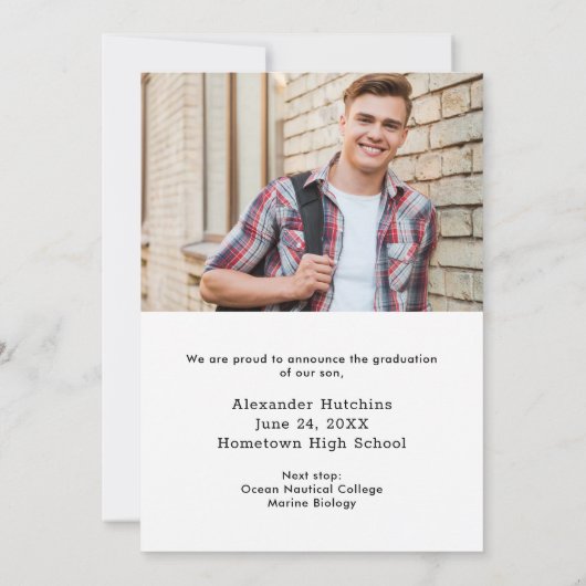 Lass Adventure Begin Foto Abschluss Ankündigung (Rückseite)