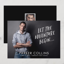 Lass Adventure Begin Foto Graduation Party Einladung