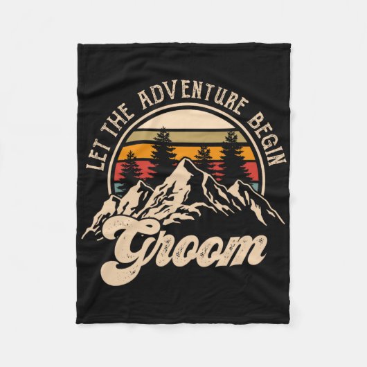 Lass Adventure Begin Groom Paare Matching Wedding Fleecedecke (Vorderseite)