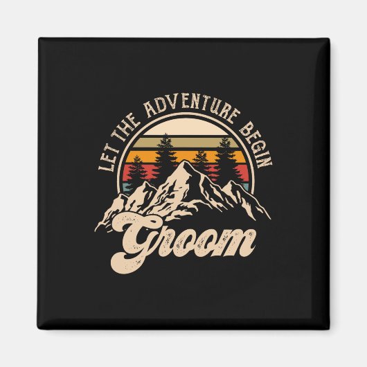Lass Adventure Begin Groom Paare Matching Wedding Magnet (Vorne)
