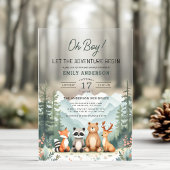 Lass Adventure Begin Woodland Forest Baby Shower Acryleinladungen