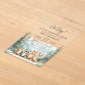 Lass Adventure Begin Woodland Forest Baby Shower Acryleinladungen (Ablage )