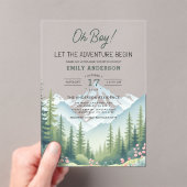 Lass Adventure Begin Woodland Forest Baby Shower Acryleinladungen (Insitu (Handheld))