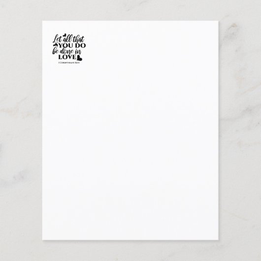 Lass Alle sind in Liebe - 1 Cor 16:14 (Vorderseite)