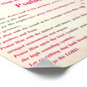 Lass alles, was atmen die Herrin Lob! Poster (Ecke)