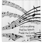 LASS ALLES, WAS BREATH Psalm 150 Music HAT Duschvorhang (Vorderseite)