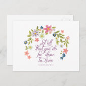 Lass alles, was du in der Bibelbibel-Vers der Lieb Postkarte (Vorne/Hinten)