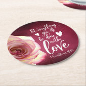 Lass alles, was du mit Liebe machst Runder Pappuntersetzer (Angewinkelt)