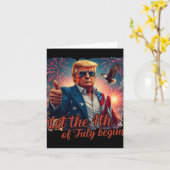 Lass am 4. Juli beginnt Funny Trump Patriotic F Karte (Gelbe Blume)