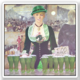 Lass Barkeeper St. Patrick's Day Aufkleber