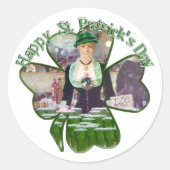 Lass Barkeeper St. Patrick's Day Runder Aufkleber (Vorderseite)