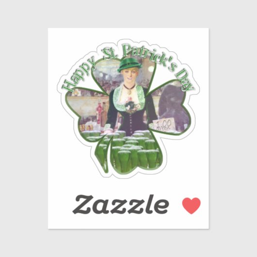 Lass Bartender St. Patrick's Day Aufkleber (Blatt)