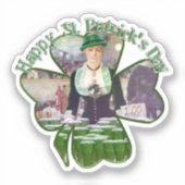 Lass Bartender St. Patrick's Day Aufkleber (Vorderseite)