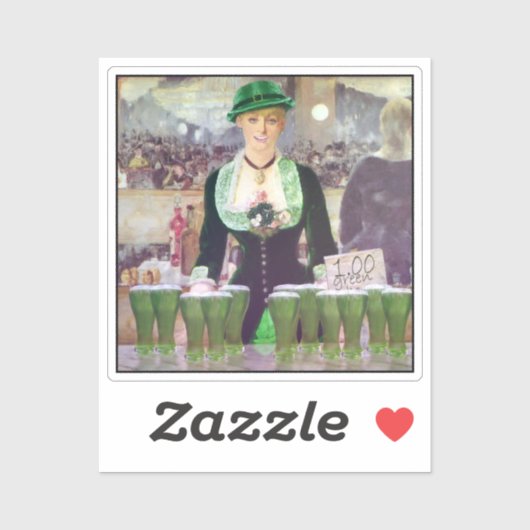 Lass Bartender St. Patrick's Day Aufkleber (Blatt)