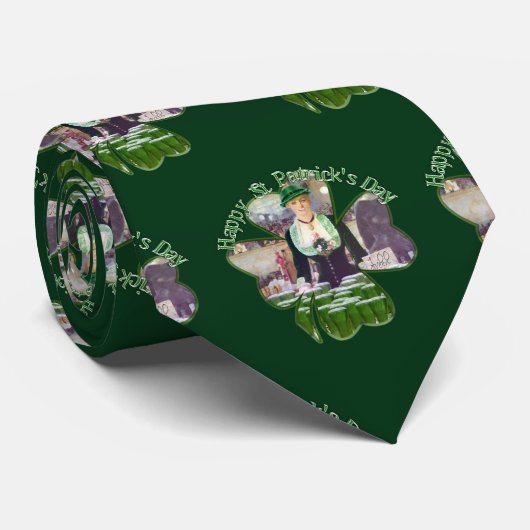 Lass Bartender St. Patrick's Day Krawatte (Gerollt)